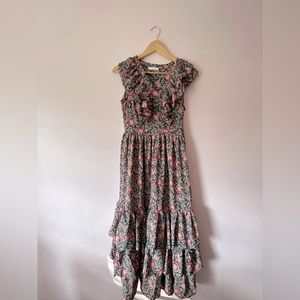 Black floral maxi dress